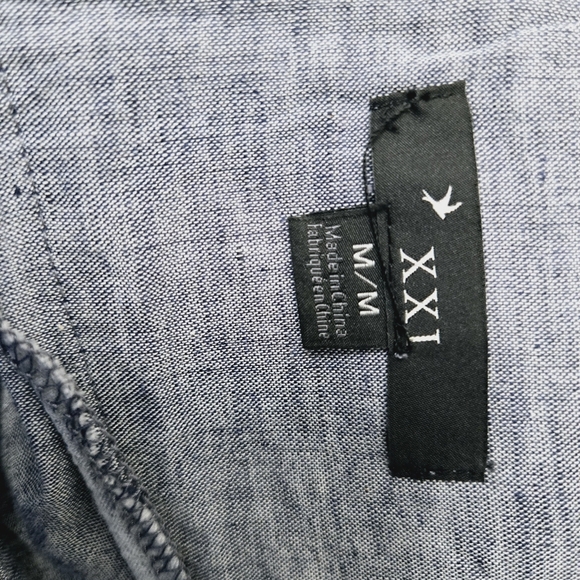 Forever 21 gray Waist Band Studs Pockets Front Asymmetrical mini skirt size M - Picture 3 of 3